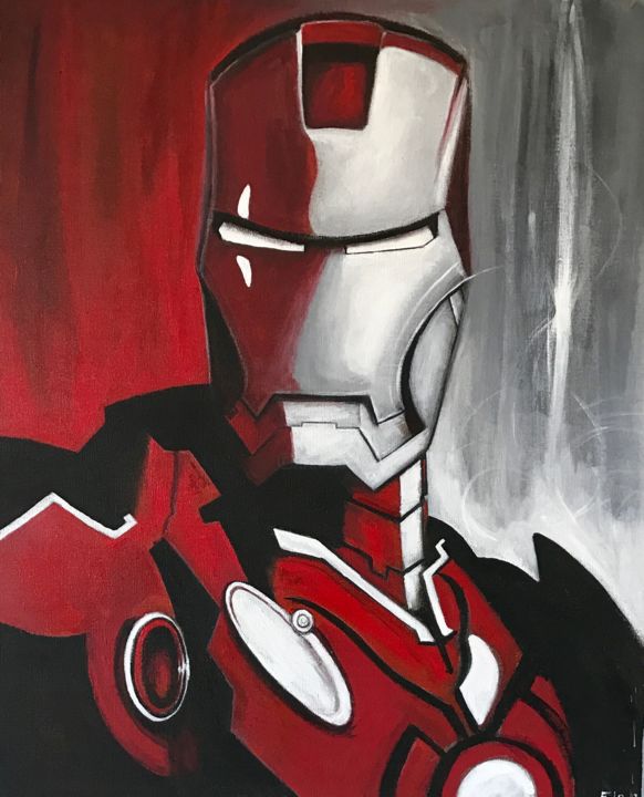 Peinture intitulée "ironman.jpg" par F2l0, Œuvre d'art originale, Acrylique