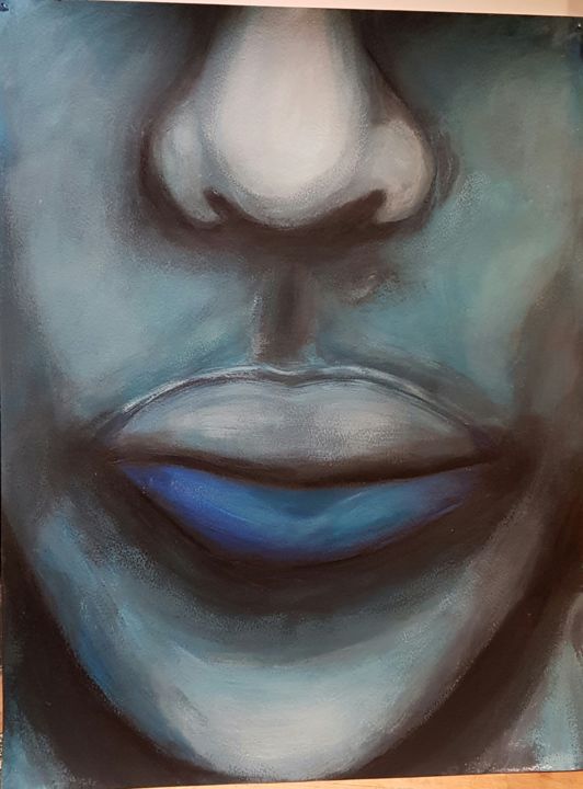 Peinture intitulée "Demi bleus" par Ital'A, Œuvre d'art originale, Acrylique