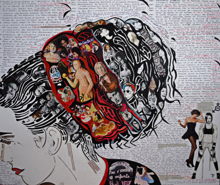 Collages intitulée "Mémoire de femmes" par Fabienne Frery, Œuvre d'art originale, Collages