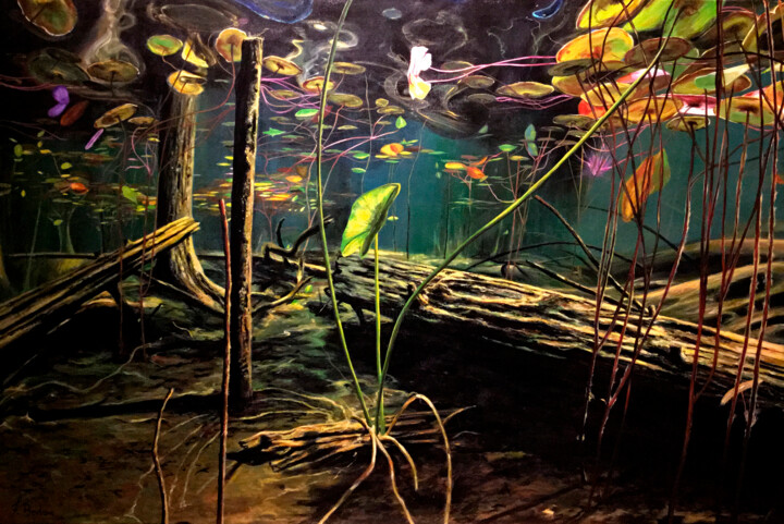 Pintura titulada "Hidden Worlds II" por Fabian Bertona, Obra de arte original, Acrílico