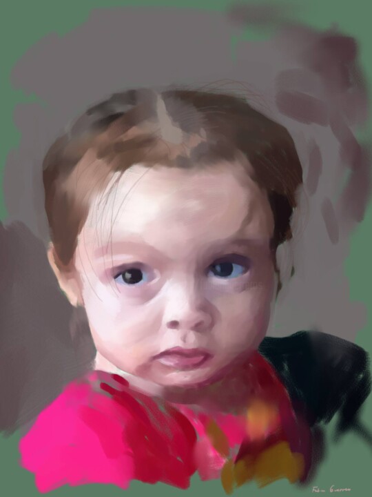 Digital Arts titled "retrato en pintura…" by Fabian Guerrero, Original Artwork