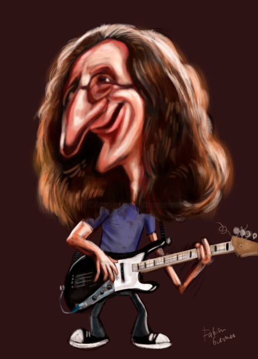 Digital Arts titled "geddy lee" by Fabian Guerrero, Original Artwork, Digital Painting