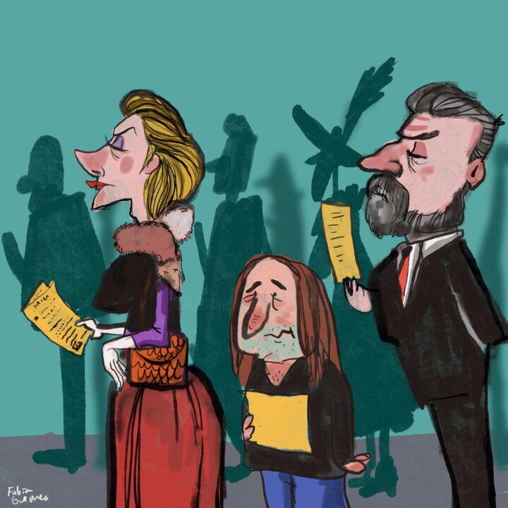 Arte digitale intitolato "caricatura" da Fabian Guerrero, Opera d'arte originale, Lavoro digitale 2D