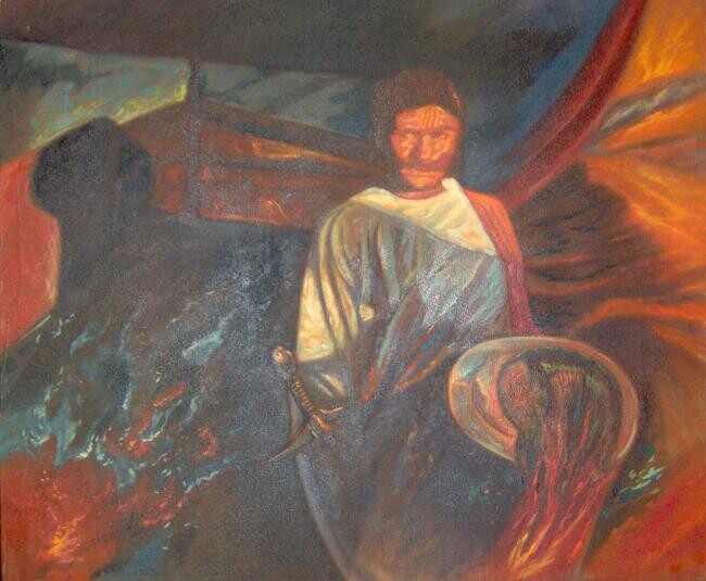 Pintura titulada "angeldela muerte" por Fabian Guerrero, Obra de arte original