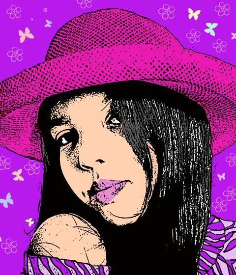 Fotografía titulada "Retrato POP ART" por Fabiana Flores Prieto, Obra de arte original