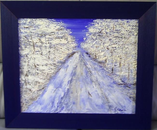 Peinture intitulée "Chemin forestier en…" par Fabien Fregona, Œuvre d'art originale,