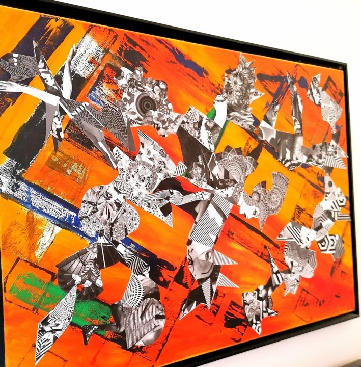 Peinture intitulée "Sans Titre" par Godfrinne F, Œuvre d'art originale, Acrylique Monté sur Panneau de bois