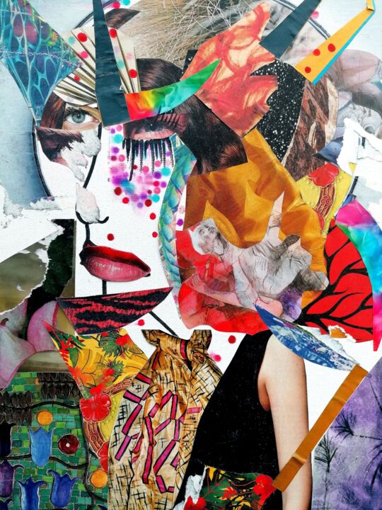 Collages titled "Club 1999" by Godfrinne F, Original Artwork, Collages