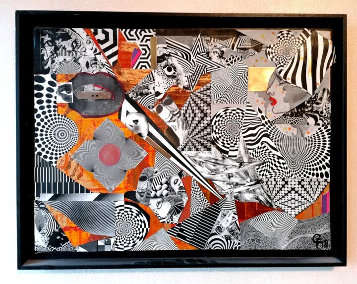 Collages titled "Studio 73" by Godfrinne F, Original Artwork, Collages