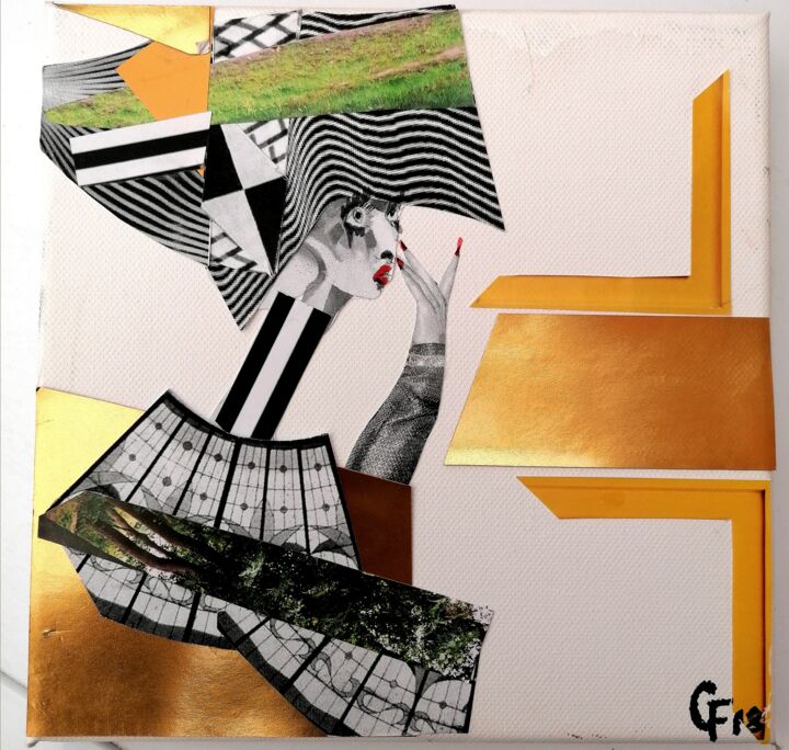 Collages titled "Lady Lynn" by Godfrinne F, Original Artwork, Collages