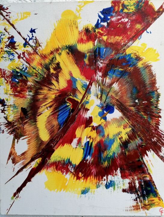 Schilderij getiteld "Colorful 1" door Godfrinne F, Origineel Kunstwerk, Acryl