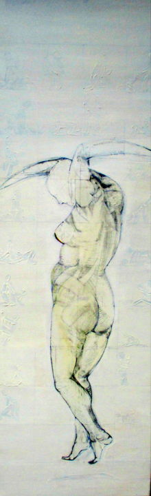 Pintura titulada "aphrodite.le désir." por Fabienne Deguines, Obra de arte original, Encáustico