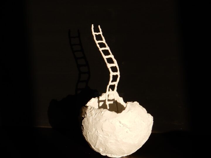 Sculpture titled "Help I" by Fabienne Fol, Original Artwork, Plaster