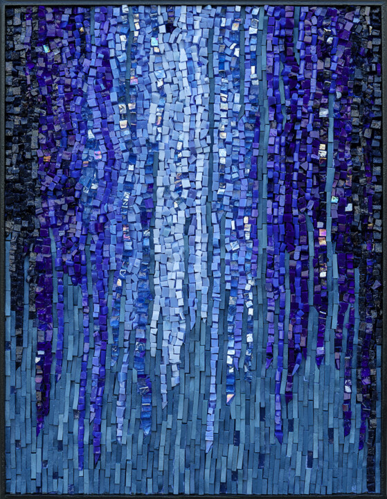 Sculpture titled "Reflets de Lumière" by Fabienne Le Pajolec Moree, Original Artwork, Mosaic Mounted on Other rigid panel