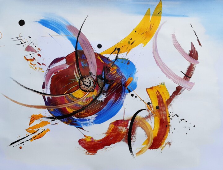 Peinture intitulée "La Palette de coule…" par Fabienne Letondeur, Œuvre d'art originale, Acrylique