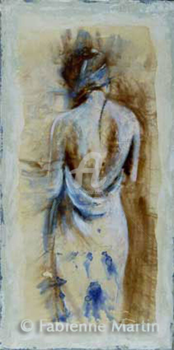 Painting titled "SÉRÉNITÉ" by Fabienne Martin, Original Artwork, Tempera