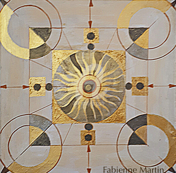 Painting titled "RADIANT IV" by Fabienne Martin, Original Artwork, Acrylic