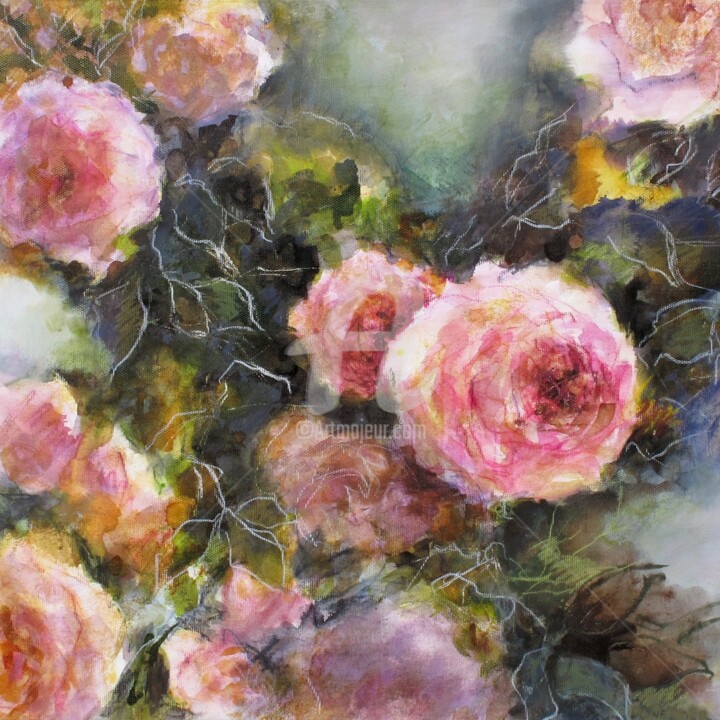 Schilderij getiteld "Style Rococo II" door Fabienne Monestier, Origineel Kunstwerk, Anders