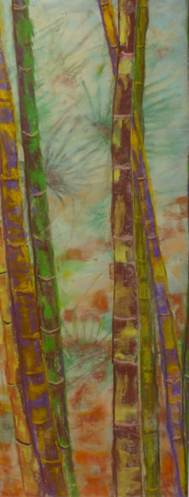 Peinture intitulée "bambou 2" par Munro, Œuvre d'art originale, Autre