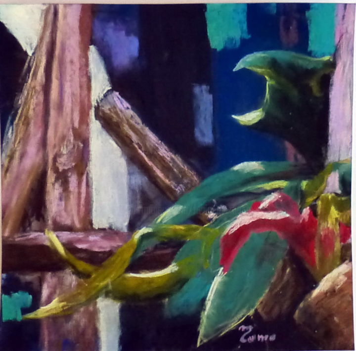 Peinture intitulée "Serre tropicale2" par Munro, Œuvre d'art originale, Pastel