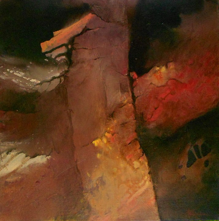 Peinture intitulée "Paysage fossile" par Fabienne Quinsac, Œuvre d'art originale, Acrylique