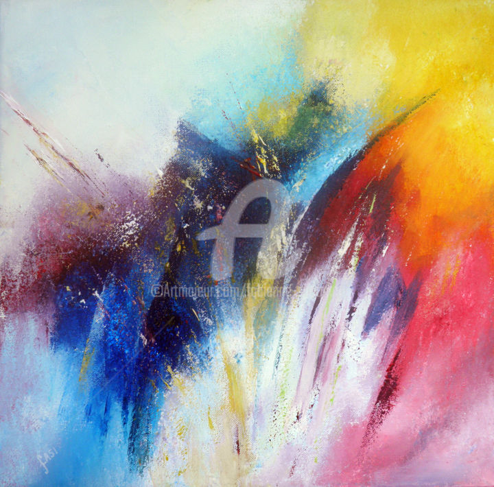 Peinture intitulée "Feu d'artifice" par Fasi, Œuvre d'art originale, Acrylique