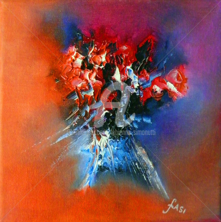 Painting titled "Bouquet" by Fasi, Original Artwork, Oil