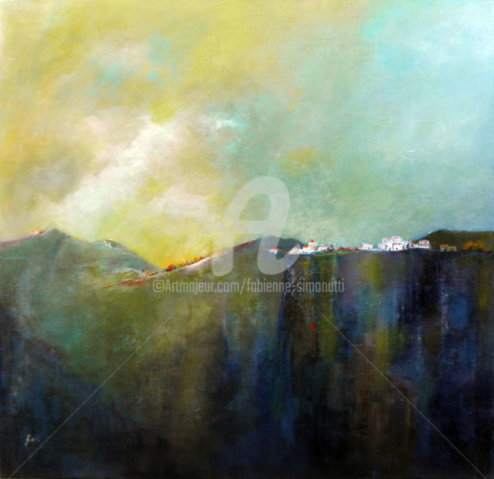 Malarstwo zatytułowany „Sur la falaise 2” autorstwa Fasi, Oryginalna praca, Akryl