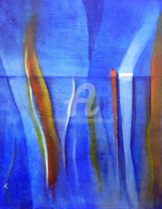 Pittura intitolato "Reflets" da Fasi, Opera d'arte originale, Acrilico