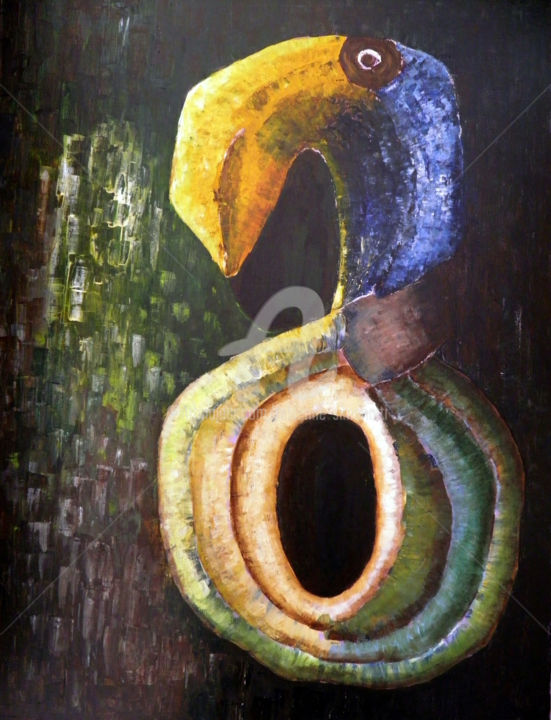 Schilderij getiteld "Le Toucan" door Fasi, Origineel Kunstwerk, Acryl