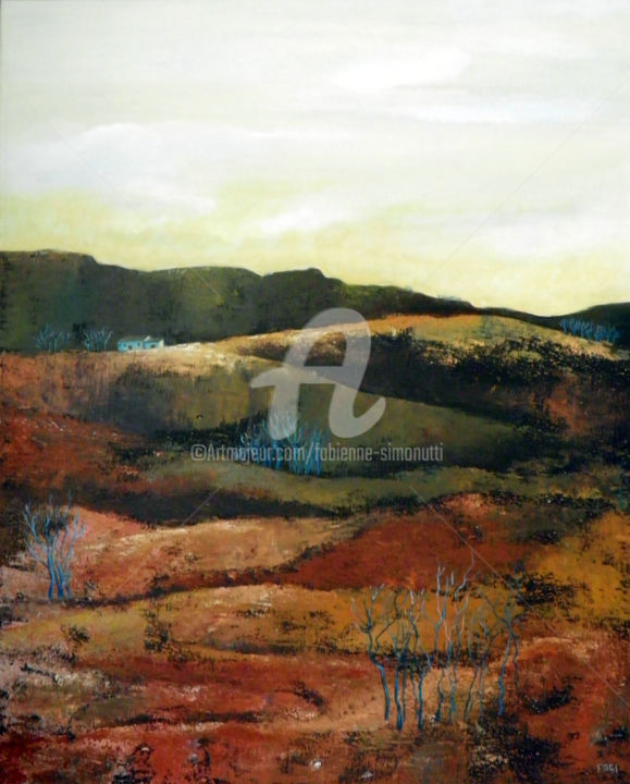Peinture intitulée "Terre brûlée" par Fasi, Œuvre d'art originale, Acrylique