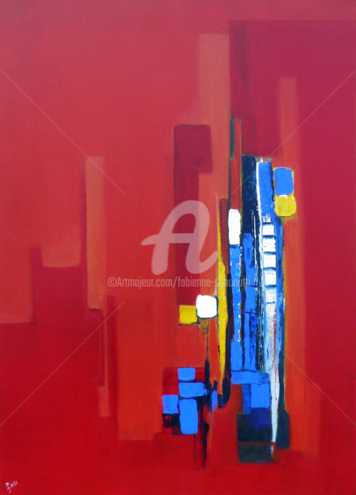 Peinture intitulée "Rouge 4" par Fasi, Œuvre d'art originale, Acrylique