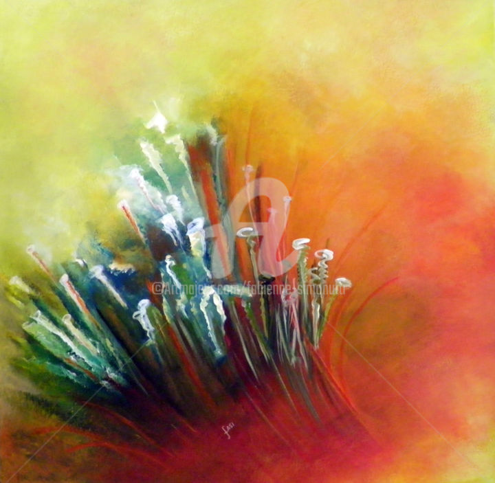 Painting titled "Eclosion" by Fasi, Original Artwork, Acrylic