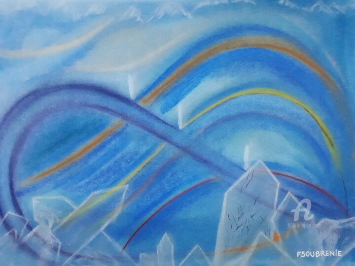 Peinture intitulée "Sentinelles" par Fabienne Soubrenie, Œuvre d'art originale, Pastel