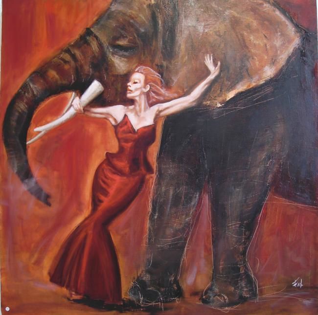 Peinture intitulée "elephant dream" par Fab, Œuvre d'art originale