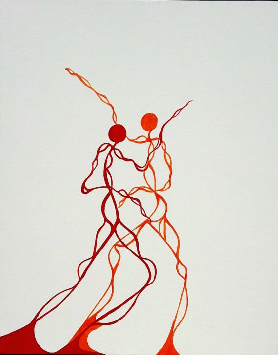 Peinture intitulée "Tango" par Faby, Œuvre d'art originale, Acrylique