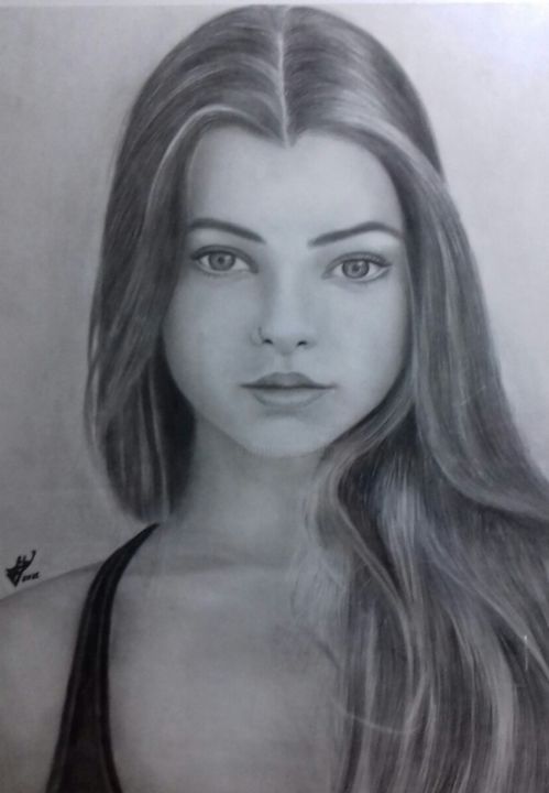 Desenho intitulada "Magdalena" por Fábio Francisco Silva, Obras de arte originais, Lápis