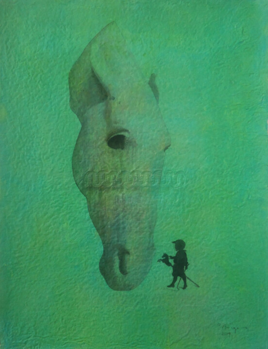 Painting titled "PETIT GARÇON À HYDE…" by Fábio Borges, Original Artwork, Acrylic