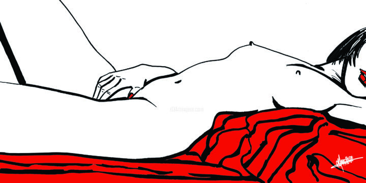 Zeichnungen mit dem Titel "Passion (Red)" von Fabio Alessandro Marchese, Original-Kunstwerk, Andere