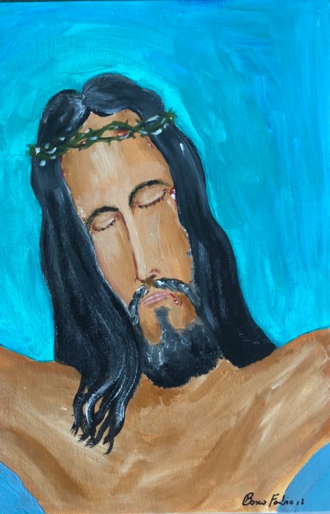 Pittura intitolato "Cristo" da Fabio Bosco, Opera d'arte originale, Acrilico