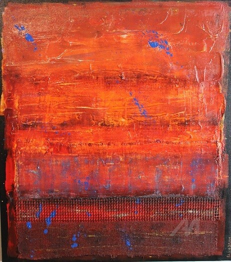 Painting titled "Red" by Fabio Brambilla (Fabiobram), Original Artwork, Acrylic