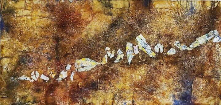 Painting titled "Frammenti su terre…" by Fabio Brambilla (Fabiobram), Original Art, Chalk