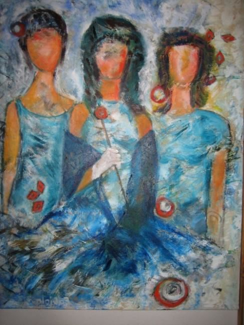 Pintura intitulada "BLU  DI SEVRE" por Fabiola Tantanini, Obras de arte originais, Óleo