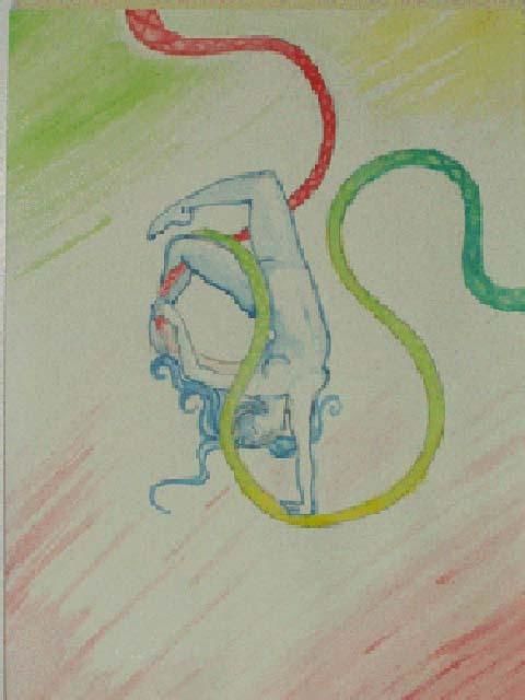 Schilderij getiteld "snake" door Fabiola Bonghi, Origineel Kunstwerk