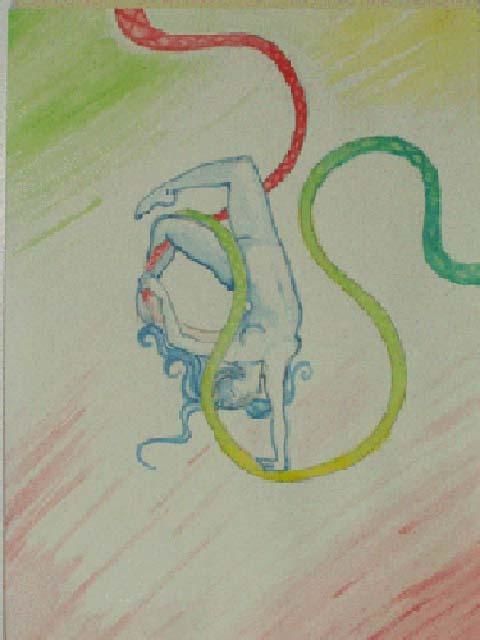 Painting titled "snake" by Fabiola Bonghi, Original Artwork