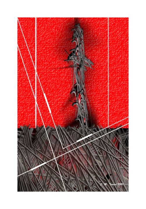 Digital Arts titled "Costruzione 040 A" by Fabio Maria Turrini, Original Art, Digital Painting