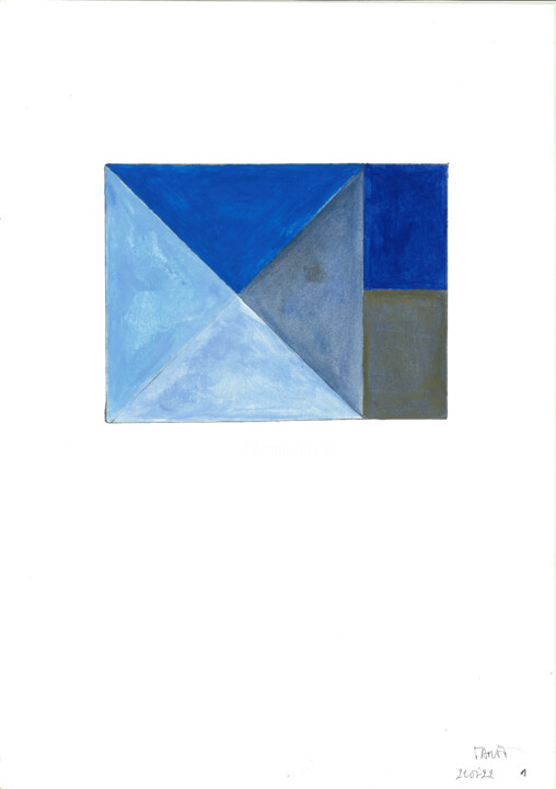 Painting titled "Geometrique n°1" by Fabrice Amat, Original Artwork, Acrylic