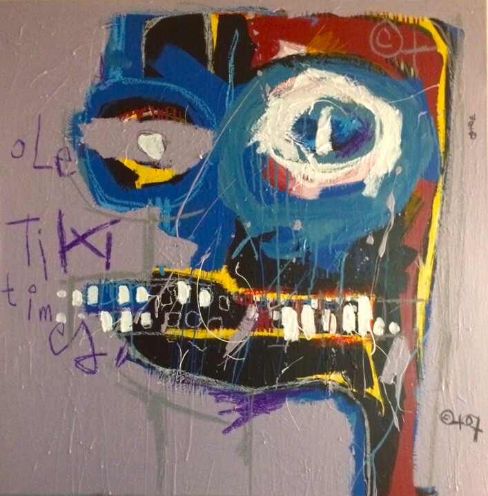 Картина под названием "Tiki" - Fabrice Barbieri, Подлинное произведение искусства, Акрил