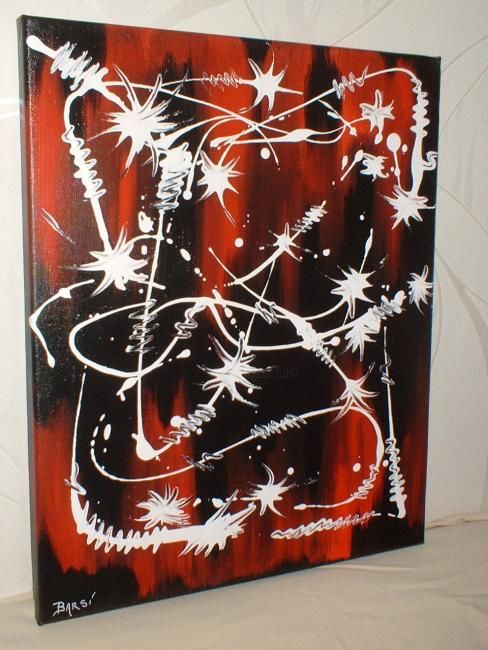 Painting titled "rouge noir" by Fabrice Barsi, Original Artwork