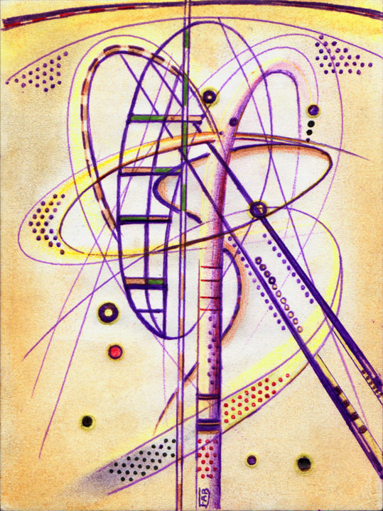 Drawing titled "Circus (1)" by Fabrice Cadet, Original Artwork, Ballpoint pen